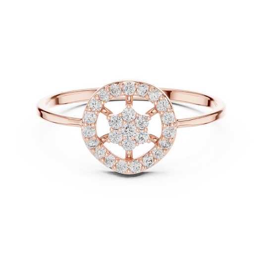 Starlight Diamond Halo Ring - High Jewelry Luxury Edition - Regal Silver Gold PlatedBrilliance For Eternity