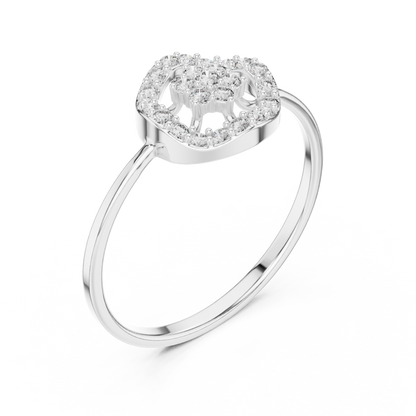 Starlight Diamond Halo Ring - High Jewelry Luxury Edition - Regal Silver Gold PlatedBrilliance For Eternity