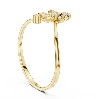 Soft floral diamond ring | crafted with luxury gold | an expression of refined beauty