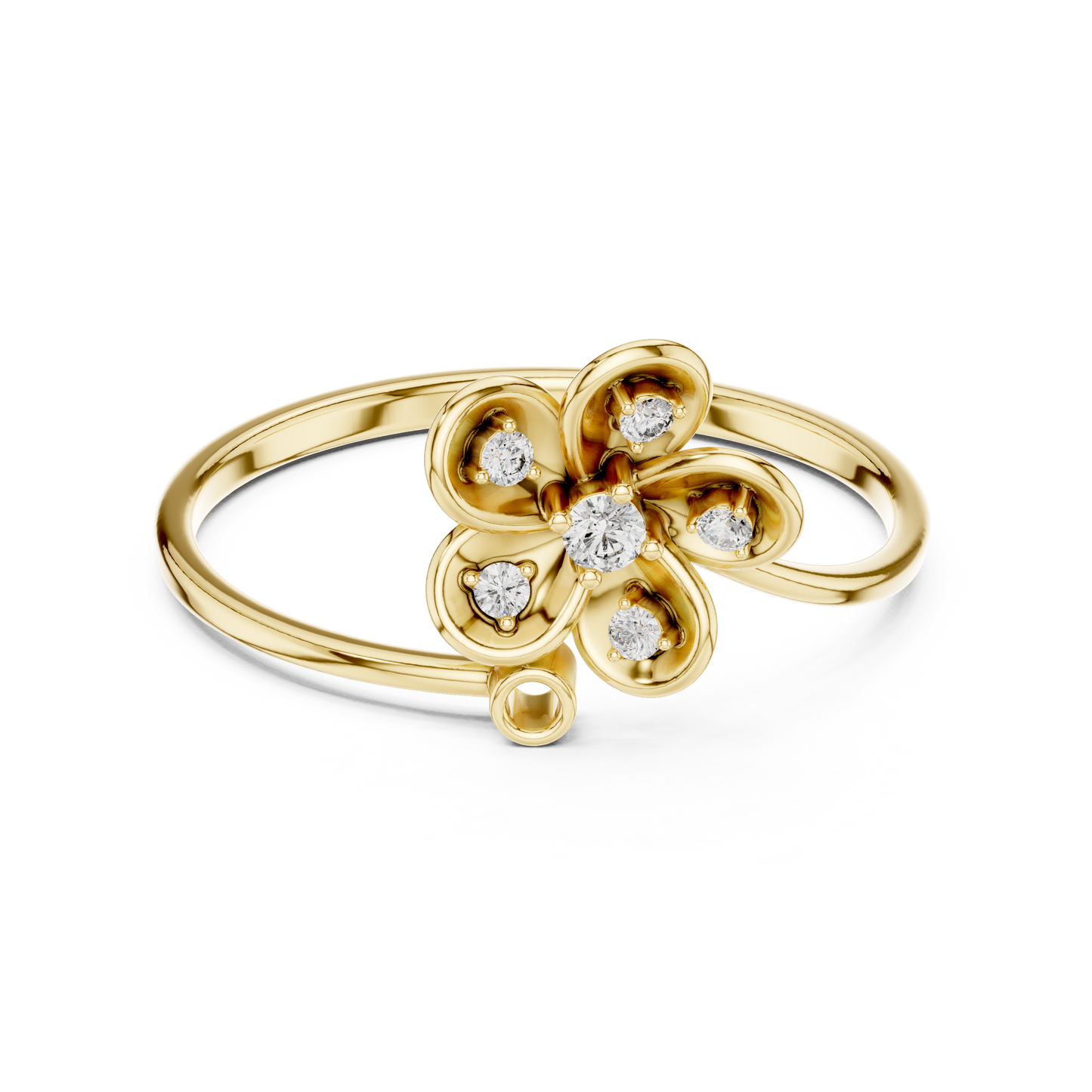 Soft floral diamond ring | crafted with luxury gold | an expression of refined beauty