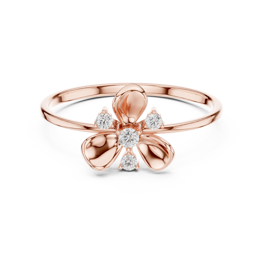 Stylish floral diamond ring - Modern elegance in Silver - Perfect gift for special occasions