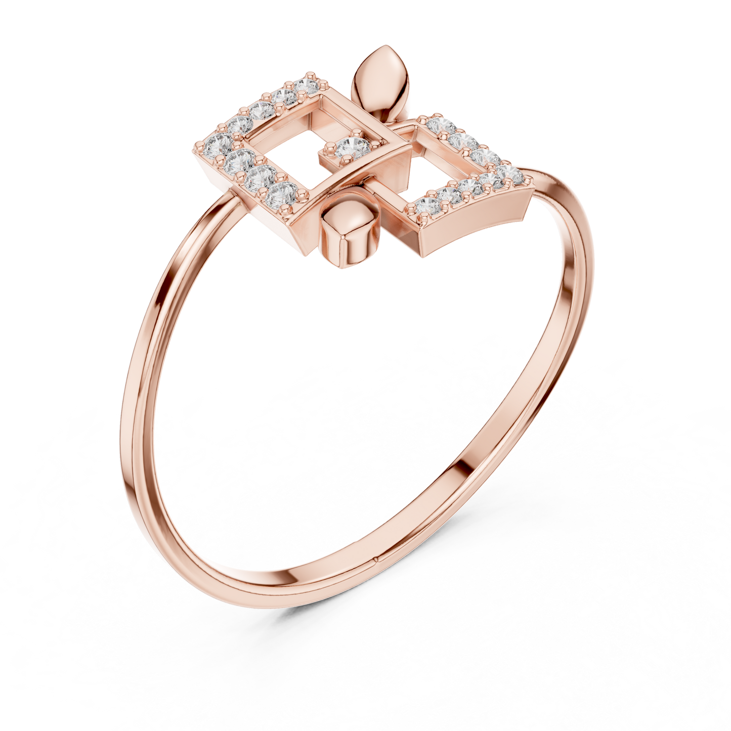 Unique square diamond ring - Strength elegance modern beauty - Stylish diamond luxury ring - Confidence with subtle sparkle