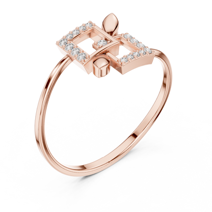 Unique square diamond ring - Strength elegance modern beauty - Stylish diamond luxury ring - Confidence with subtle sparkle