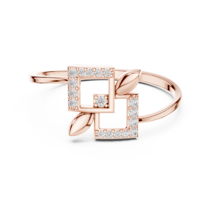 Unique square diamond ring - Strength elegance modern beauty - Stylish diamond luxury ring - Confidence with subtle sparkle