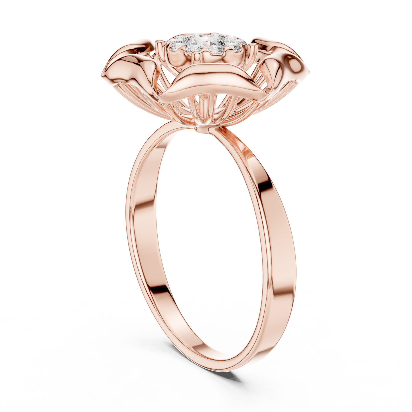 Exquisite Flower Ring - Pure Diamond Brilliance - Designed For Eternal Romance