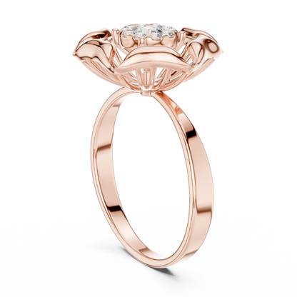 Exquisite Flower Ring - Pure Diamond Brilliance - Designed For Eternal Romance