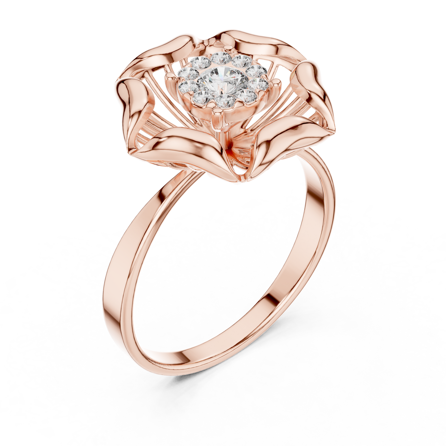 Exquisite Flower Ring - Pure Diamond Brilliance - Designed For Eternal Romance