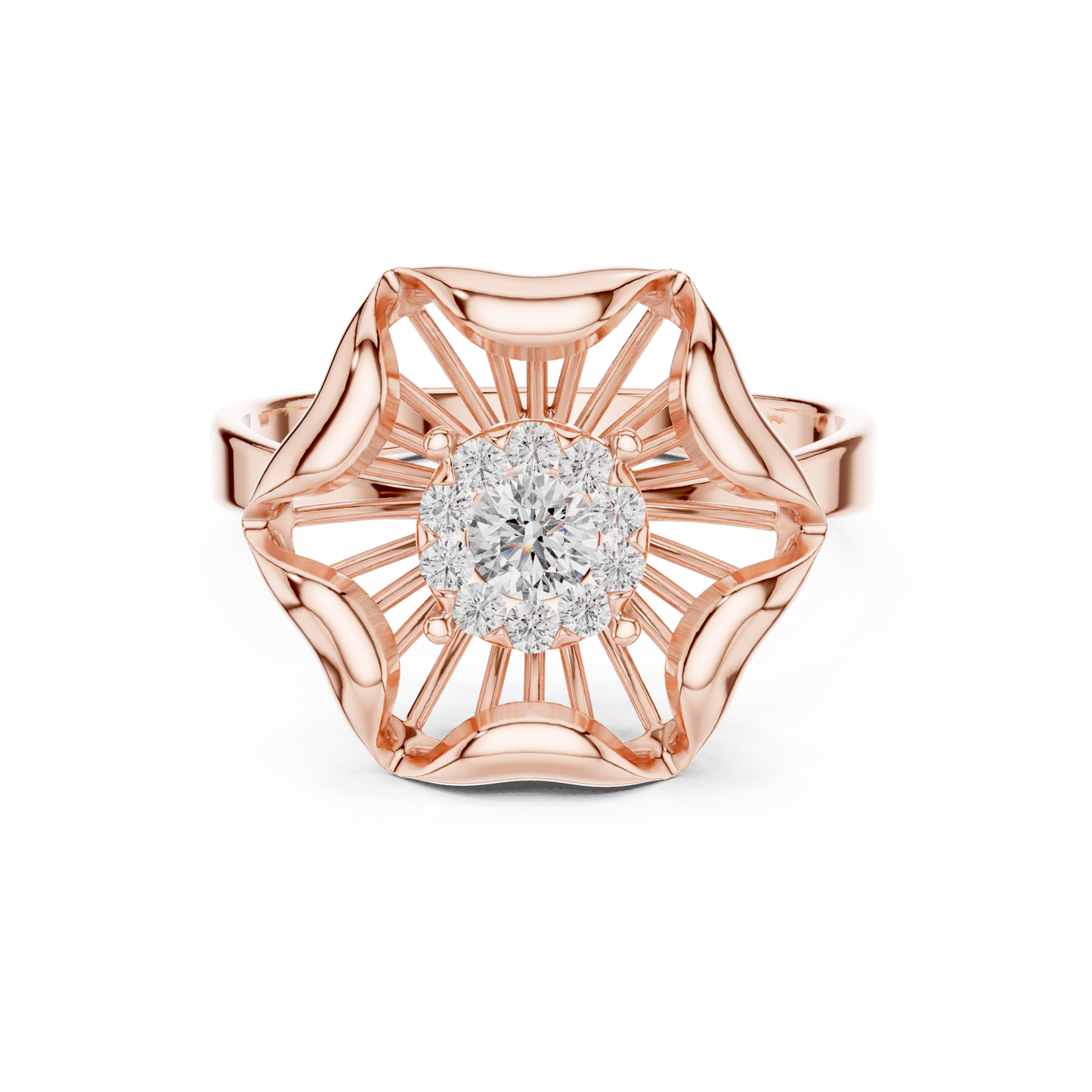 Exquisite Flower Ring - Pure Diamond Brilliance - Designed For Eternal Romance