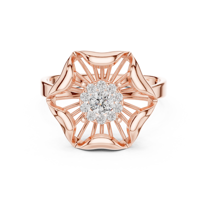 Exquisite Flower Ring - Pure Diamond Brilliance - Designed For Eternal Romance