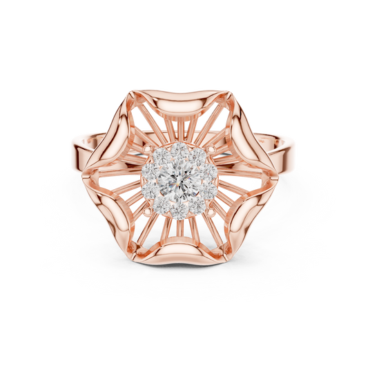 Exquisite Flower Ring - Pure Diamond Brilliance - Designed For Eternal Romance