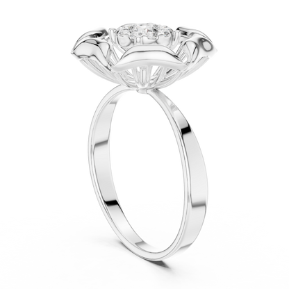 Exquisite Flower Ring - Pure Diamond Brilliance - Designed For Eternal Romance