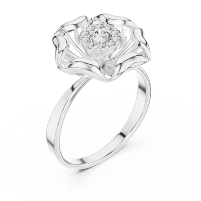Exquisite Flower Ring - Pure Diamond Brilliance - Designed For Eternal Romance