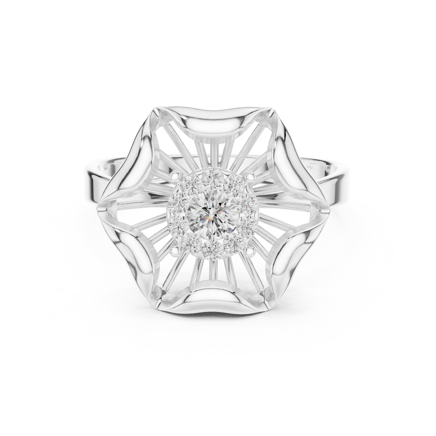 Exquisite Flower Ring - Pure Diamond Brilliance - Designed For Eternal Romance