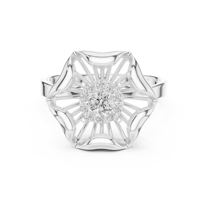 Exquisite Flower Ring - Pure Diamond Brilliance - Designed For Eternal Romance