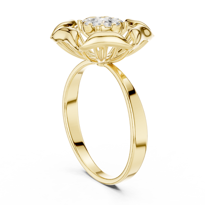Exquisite Flower Ring - Pure Diamond Brilliance - Designed For Eternal Romance