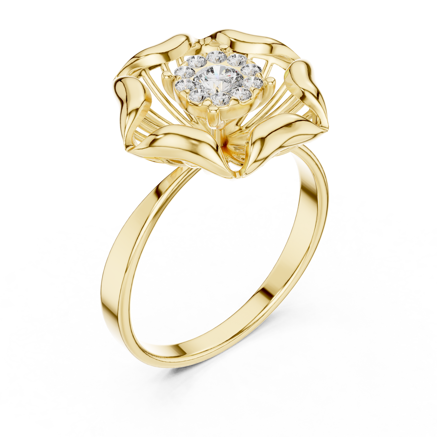 Exquisite Flower Ring - Pure Diamond Brilliance - Designed For Eternal Romance