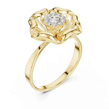Exquisite Flower Ring - Pure Diamond Brilliance - Designed For Eternal Romance