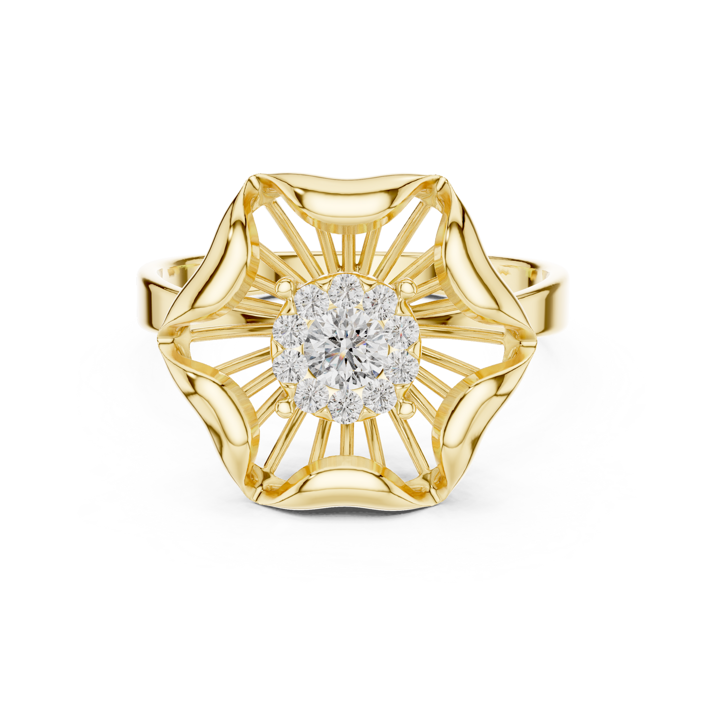 Exquisite Flower Ring - Pure Diamond Brilliance - Designed For Eternal Romance