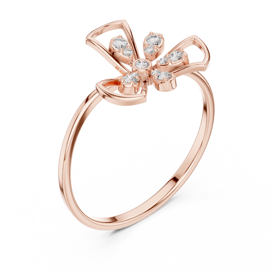 Romantic Floral Diamond Ring | Luxury 925 Sterling Silver Finish Craft | Celebrate Love With Sparkle