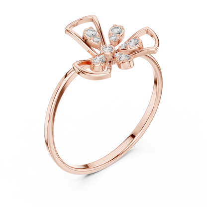Romantic Floral Diamond Ring | Luxury Gold Finish Craft | Celebrate Love With Sparkle
