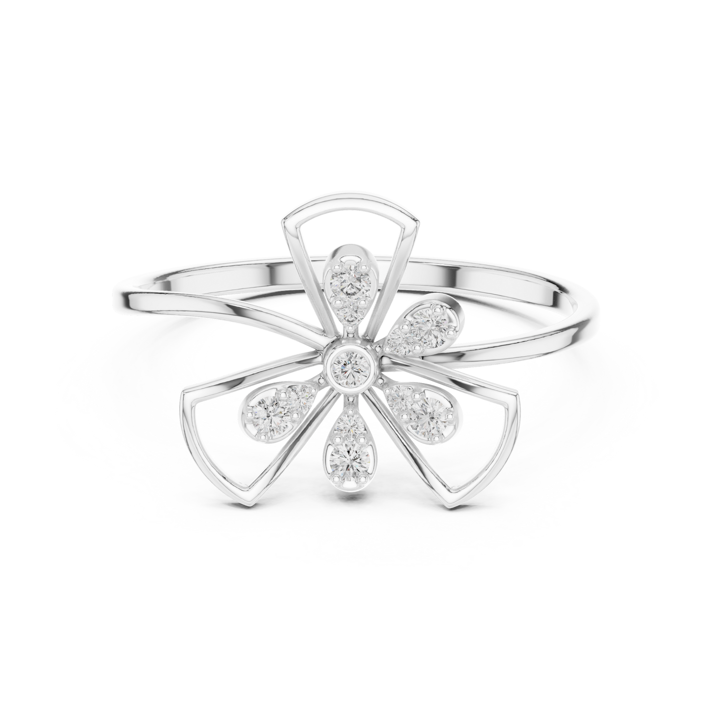 Romantic Floral Diamond Ring | Luxury Gold Finish Craft | Celebrate Love With Sparkle