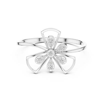 Romantic Floral Diamond Ring | Luxury Gold Finish Craft | Celebrate Love With Sparkle