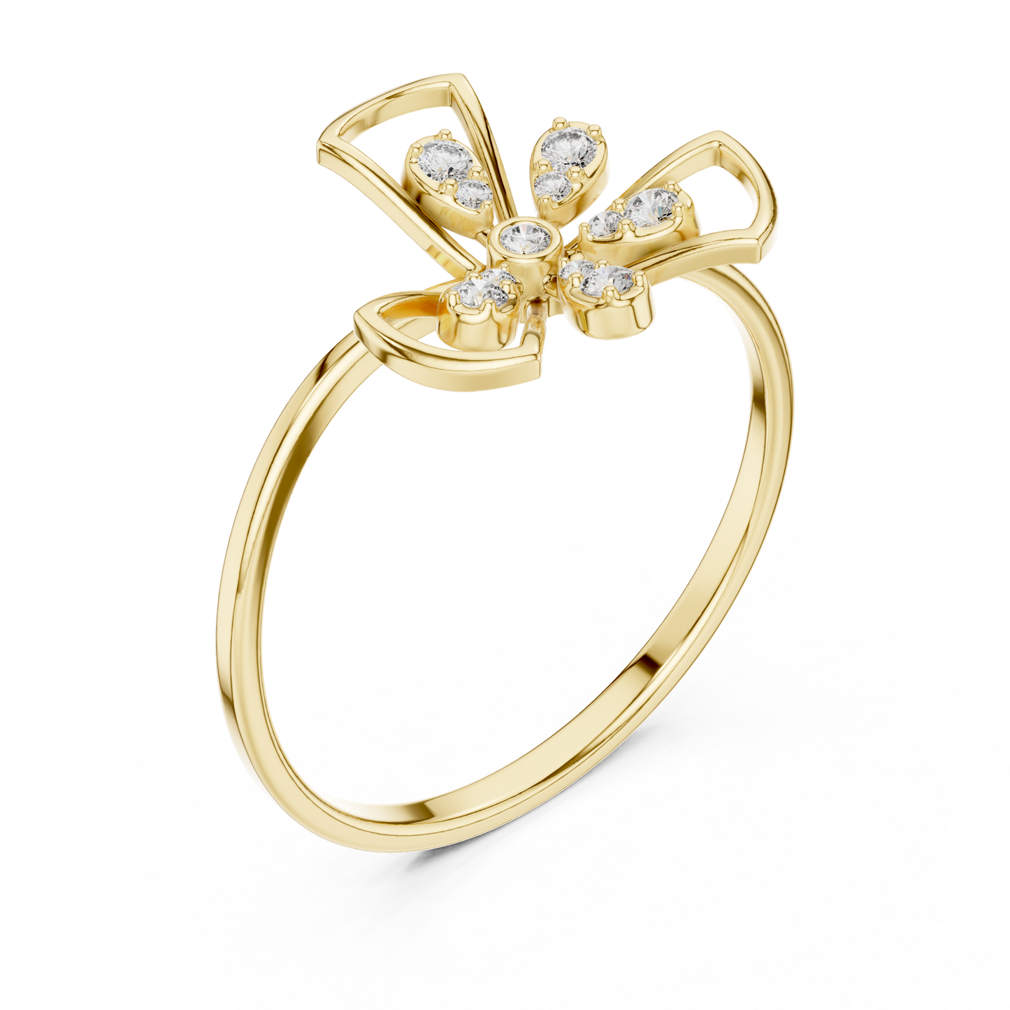 Romantic Floral Diamond Ring | Luxury Gold Finish Craft | Celebrate Love With Sparkle