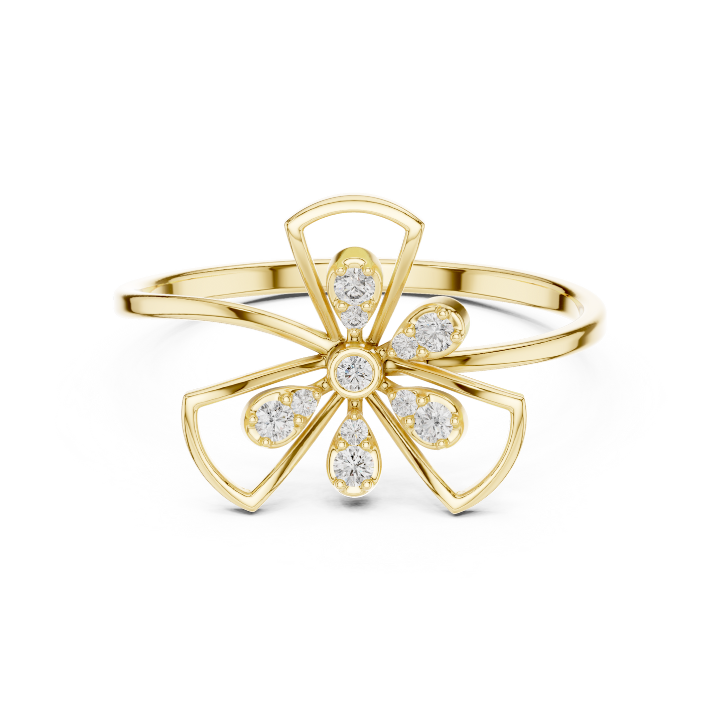 Romantic Floral Diamond Ring | Luxury Gold Finish Craft | Celebrate Love With Sparkle