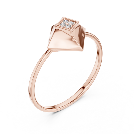 Sharp pyramid diamond ring | minimal royal fashion jewelry | built for bold minds only