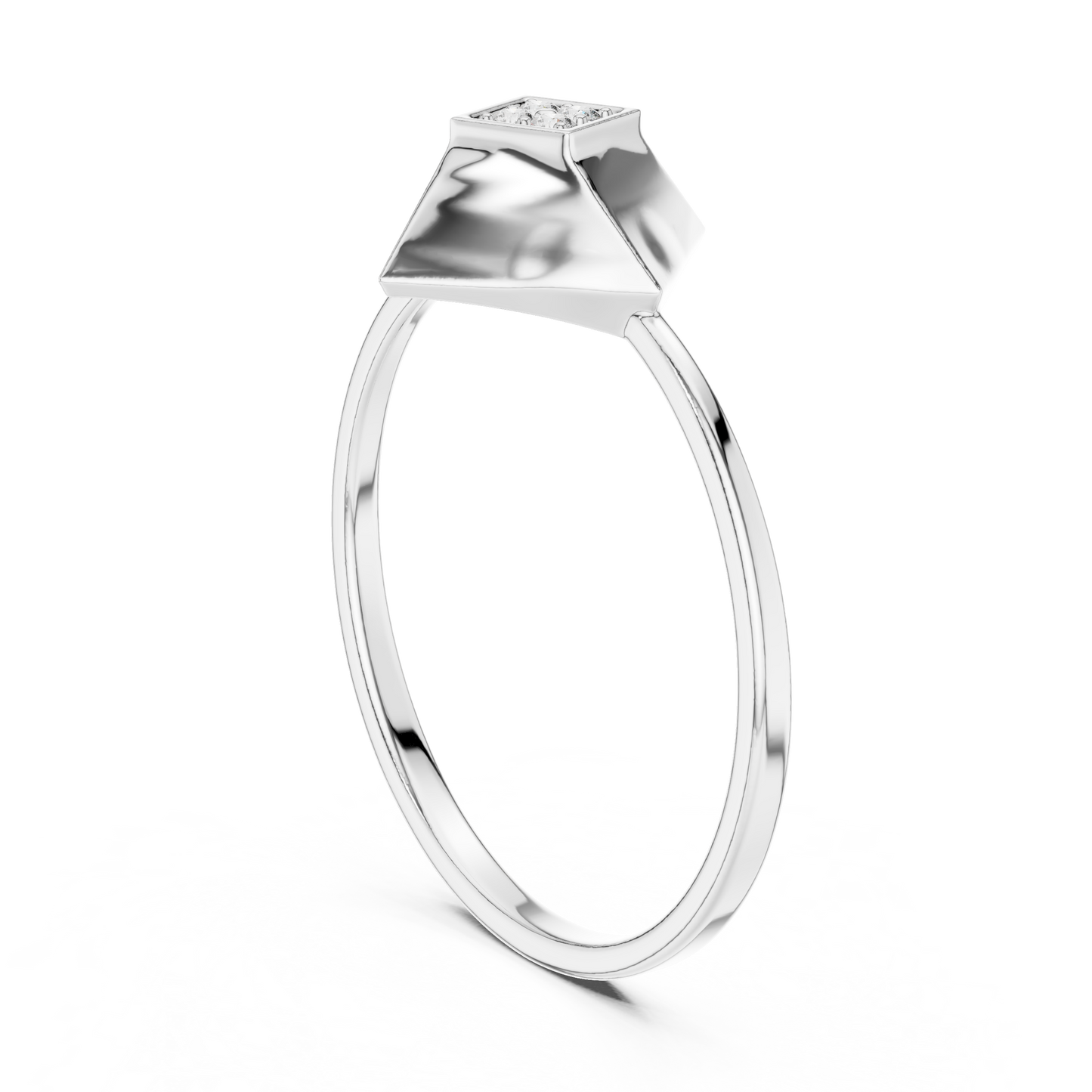 Sharp pyramid diamond ring | minimal royal fashion jewelry | built for bold minds only