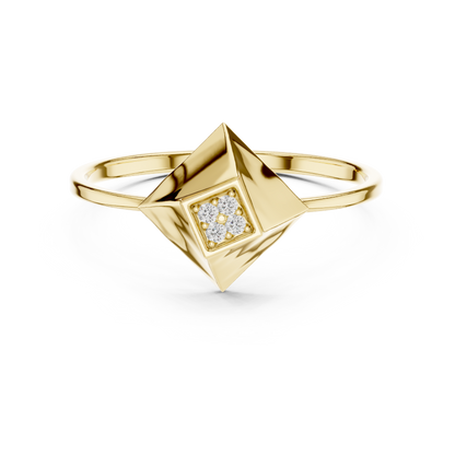 Sharp pyramid diamond ring | minimal royal fashion jewelry | built for bold minds only