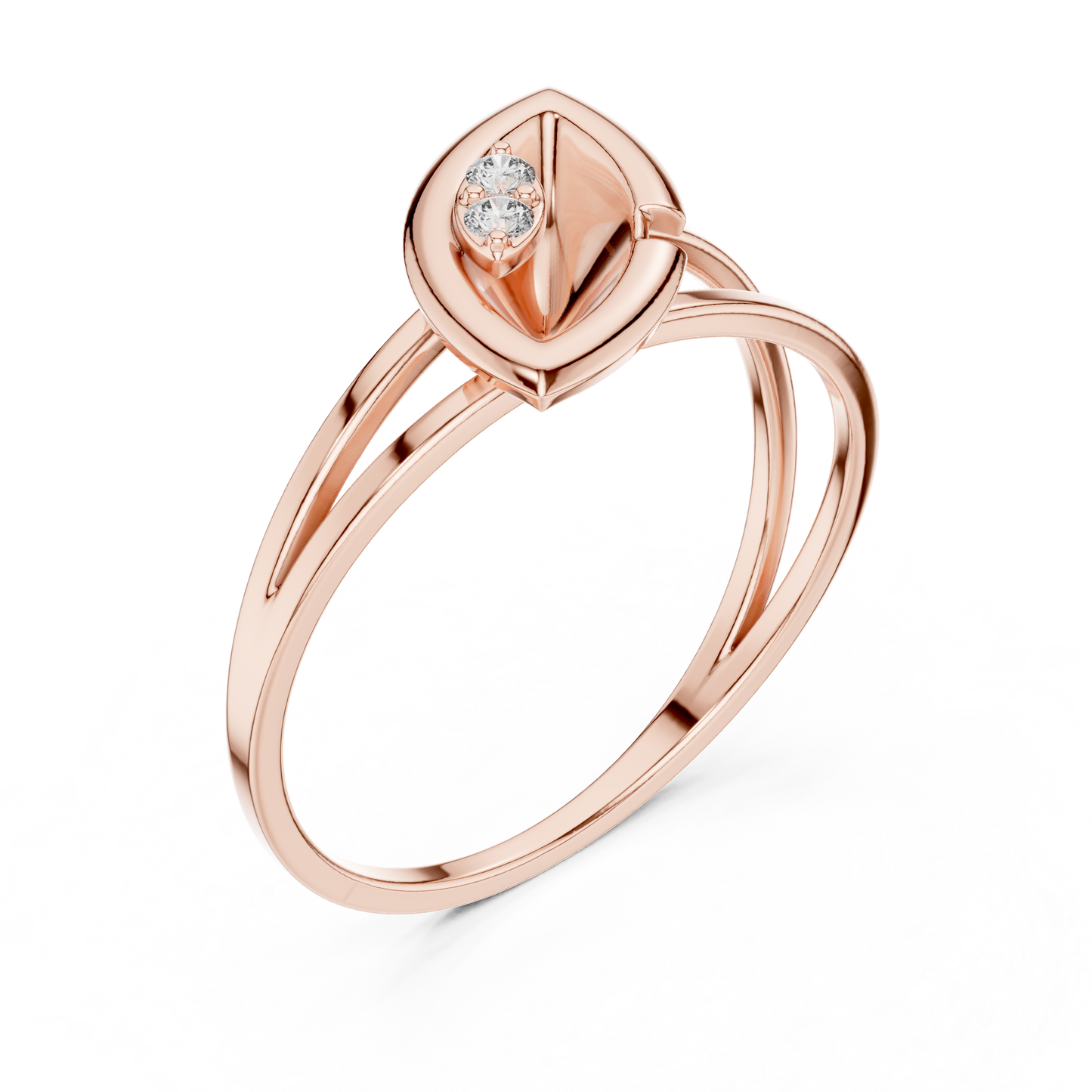 Ethereal Leaf Diamond Ring | Minimal Sculpture Jewelry Art | Timeless Power Wrapped In Elegance