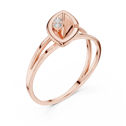 Ethereal Leaf Diamond Ring | Minimal Sculpture Jewelry Art | Timeless Power Wrapped In Elegance