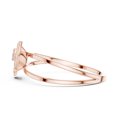 Ethereal Leaf Diamond Ring | Minimal Sculpture Jewelry Art | Timeless Power Wrapped In Elegance