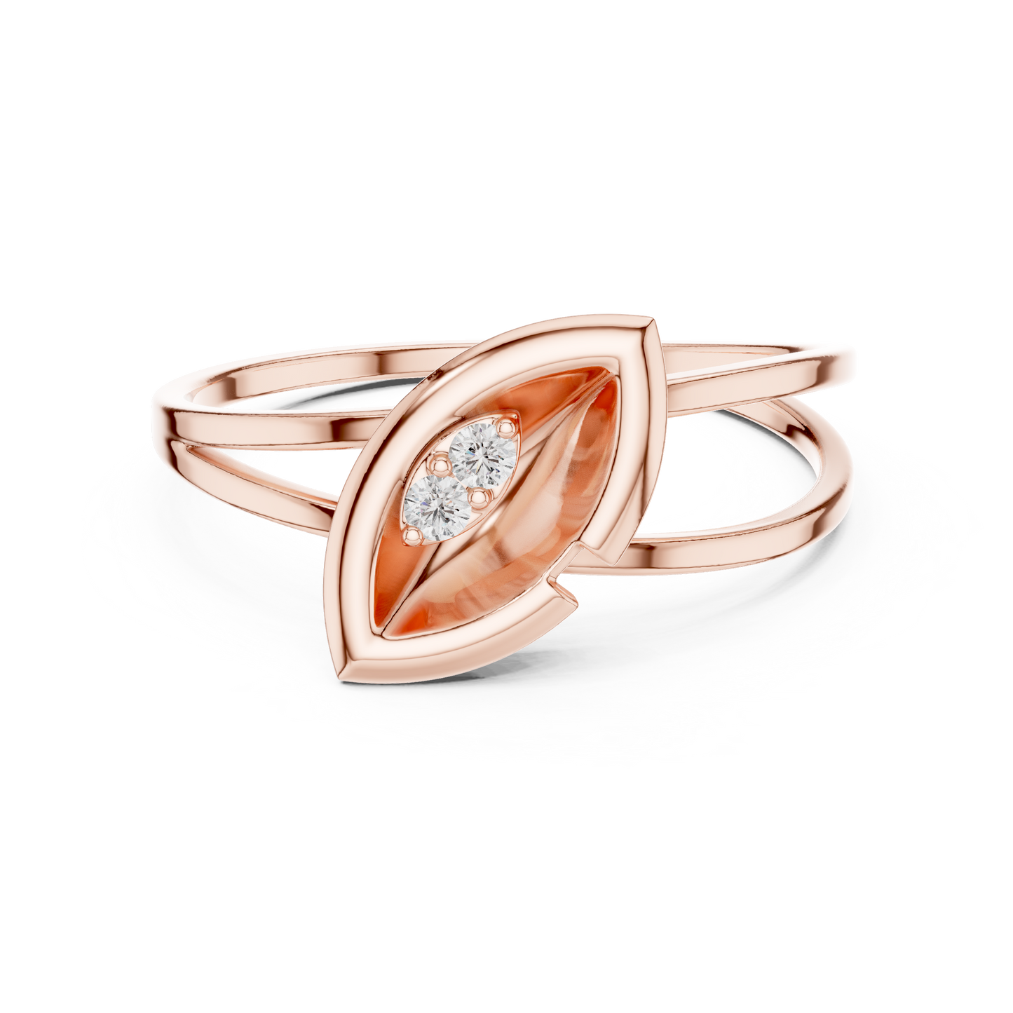 Ethereal Leaf Diamond Ring | Minimal Sculpture Jewelry Art | Timeless Power Wrapped In Elegance