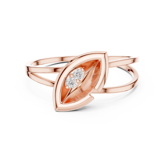 Ethereal Leaf Diamond Ring | Minimal Sculpture Jewelry Art | Timeless Power Wrapped In Elegance