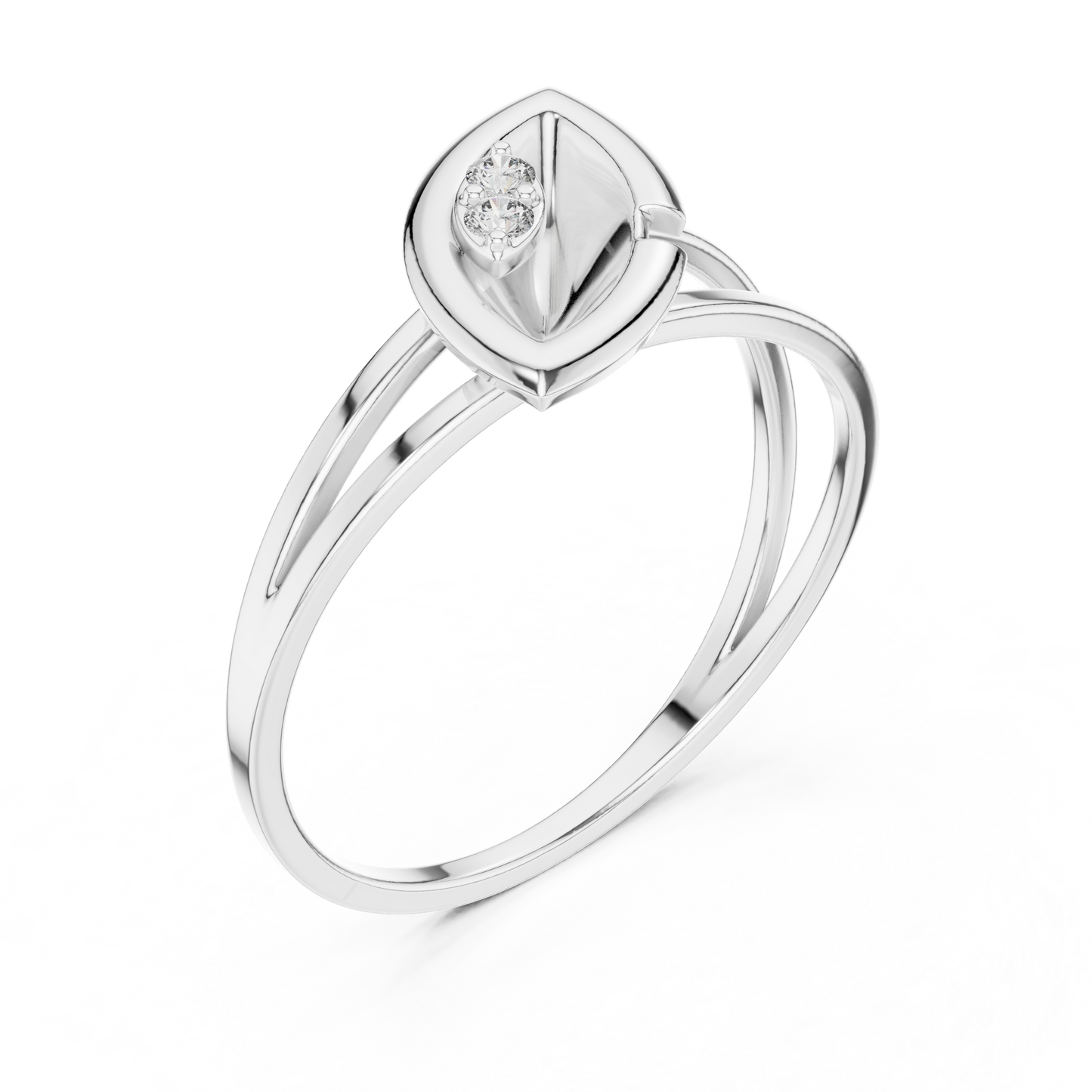 Ethereal Leaf Diamond Ring | Minimal Sculpture Jewelry Art | Timeless Power Wrapped In Elegance