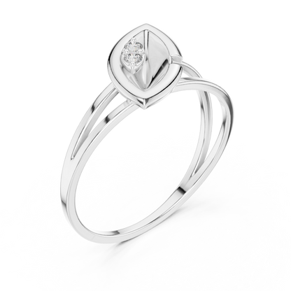 Ethereal Leaf Diamond Ring | Minimal Sculpture Jewelry Art | Timeless Power Wrapped In Elegance