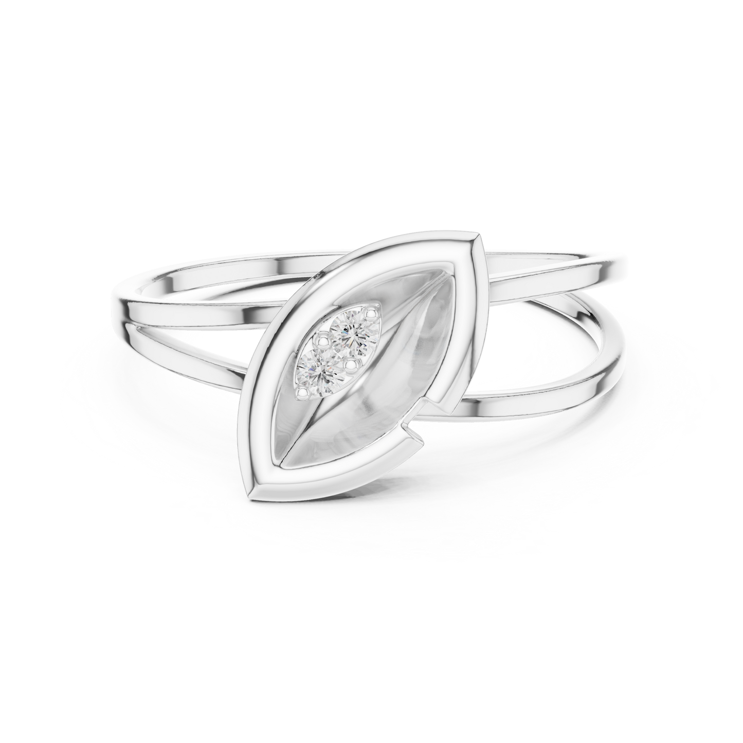 Ethereal Leaf Diamond Ring | Minimal Sculpture Jewelry Art | Timeless Power Wrapped In Elegance