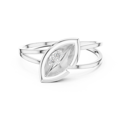 Ethereal Leaf Diamond Ring | Minimal Sculpture Jewelry Art | Timeless Power Wrapped In Elegance