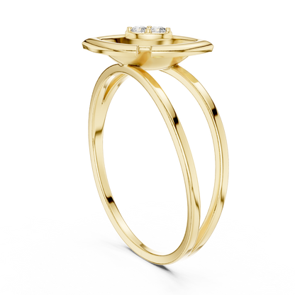 Ethereal Leaf Diamond Ring | Minimal Sculpture Jewelry Art | Timeless Power Wrapped In Elegance