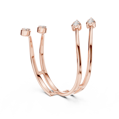 Floating Leaf Diamond Wrap | Premium Luxury Energy Flow | Bold Statement Open Ring Masterpiece