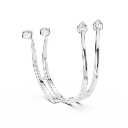 Floating Leaf Diamond Wrap | Premium Luxury Energy Flow | Bold Statement Open Ring Masterpiece