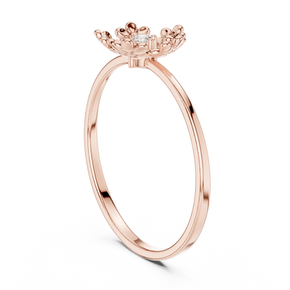 Regal Garden Diamond Ring | Minimal Bloom Gold | Ultra Luxury Feminine Power Jewel
