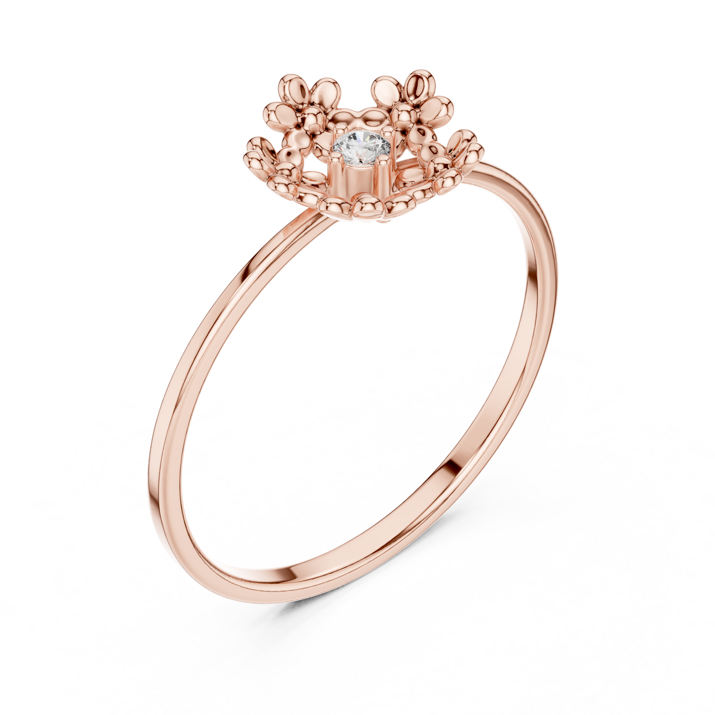 Regal Garden Diamond Ring | Minimal Bloom Gold | Ultra Luxury Feminine Power Jewel