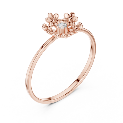 Regal Garden Diamond Ring | Minimal Bloom Gold | Ultra Luxury Feminine Power Jewel