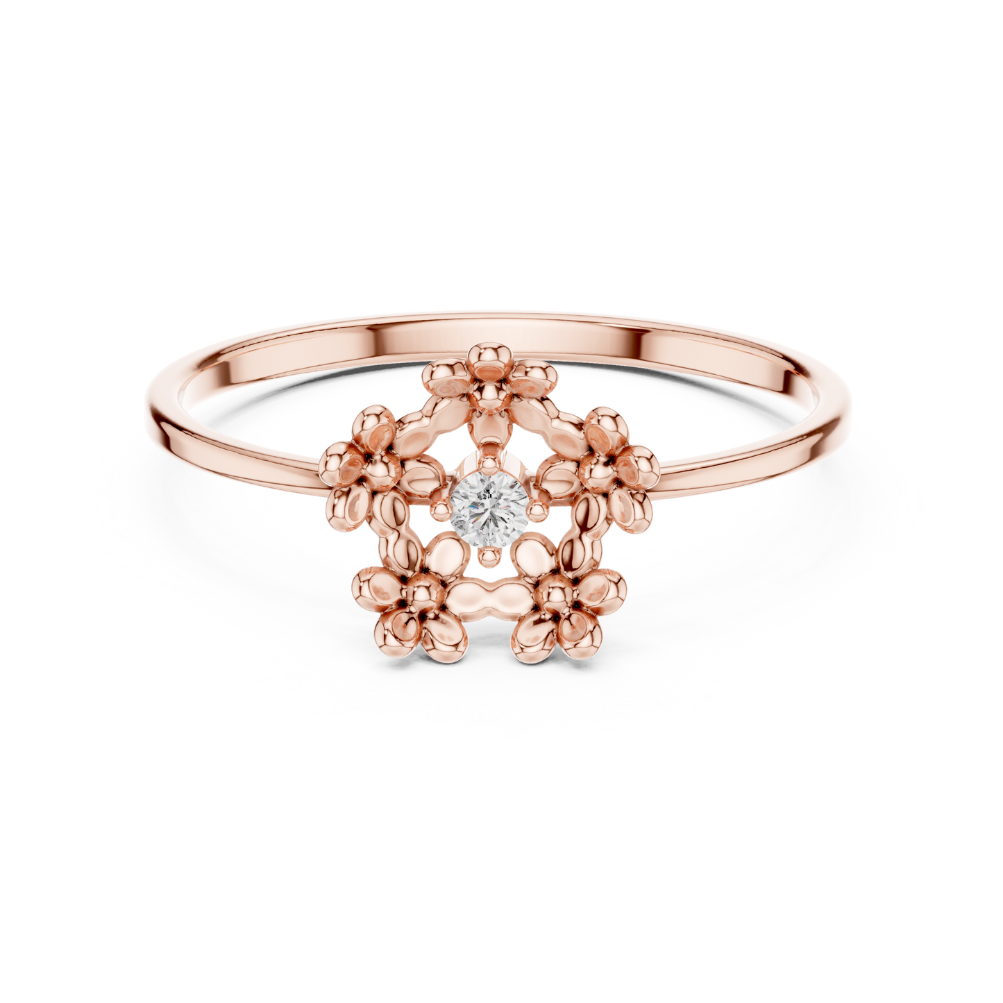 Regal Garden Diamond Ring | Minimal Bloom Gold | Ultra Luxury Feminine Power Jewel