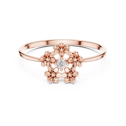 Regal Garden Diamond Ring | Minimal Bloom Gold | Ultra Luxury Feminine Power Jewel