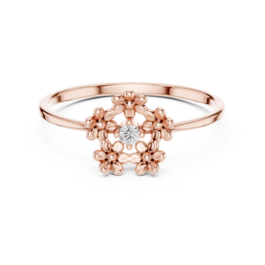 Regal Garden Diamond Ring | Minimal Bloom Gold | Ultra Luxury Feminine Power Jewel