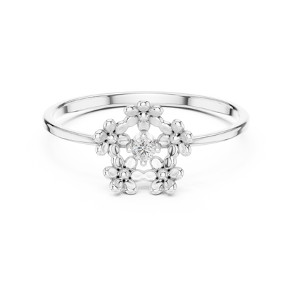 Regal Garden Diamond Ring | Minimal Bloom Gold | Ultra Luxury Feminine Power Jewel